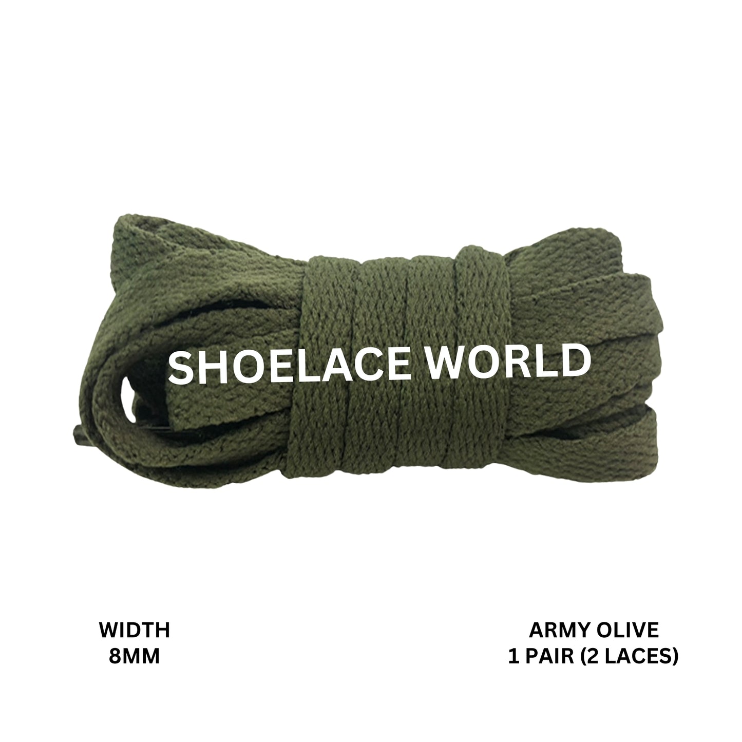 Army Olive Classic Flat Shoelaces