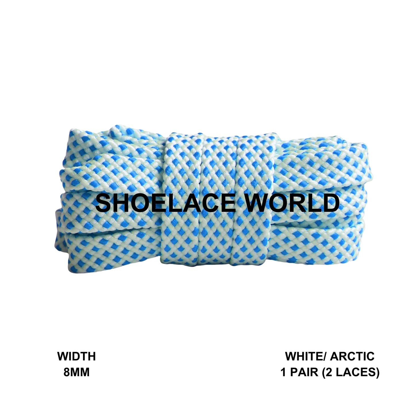 White / Arctic Dot Thread Flat Shoelaces