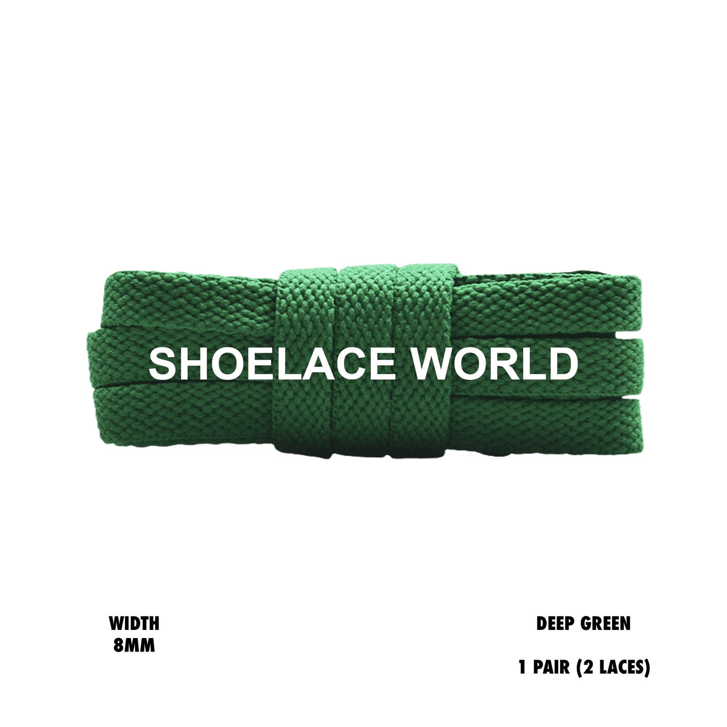 Deep Green Flat Shoelaces 8mm Laces Ships Out From The USA Next Day