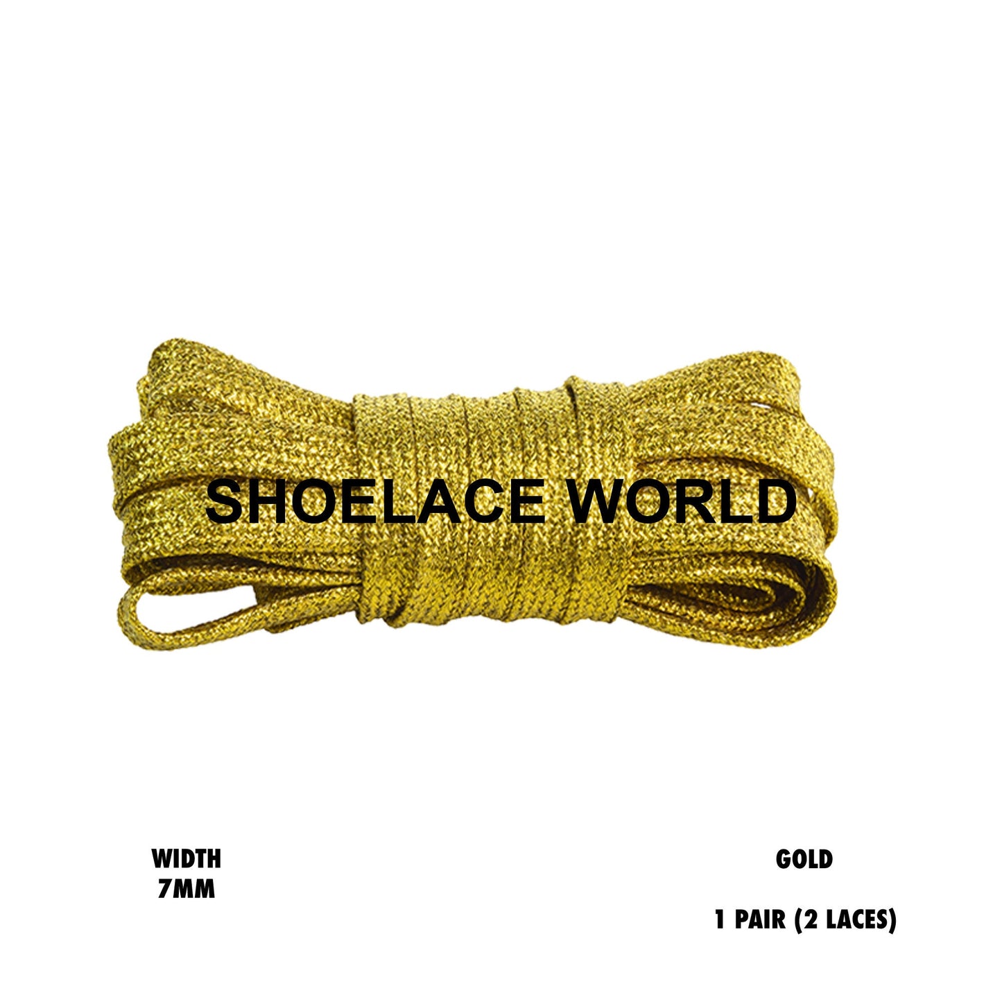 Gold Slim Glitter Flat Shoelaces 7mm Colorful Pattern Laces Ships Out From The USA Next Day