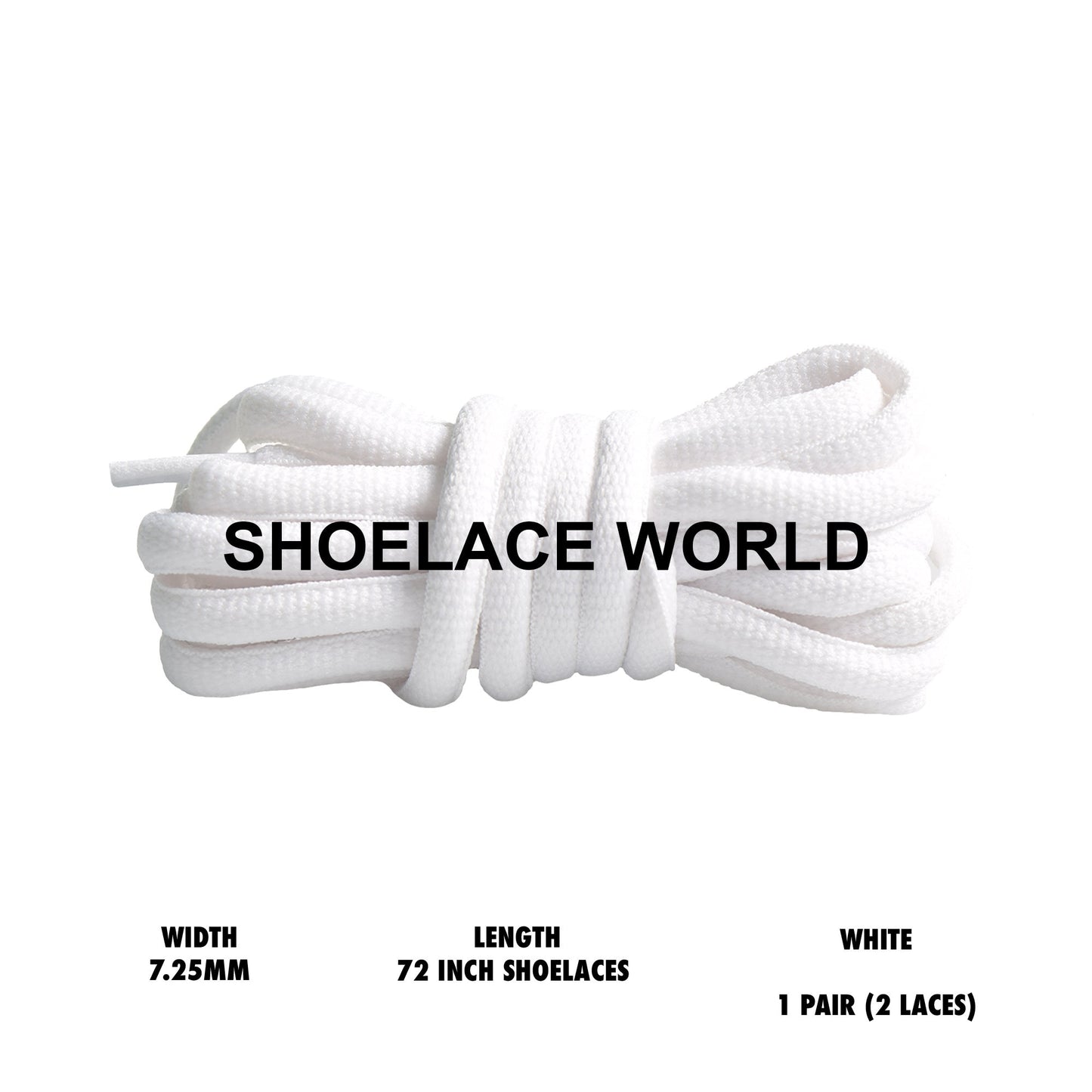 White Premium Solid 72 Inches Oval Shoelaces 7.25mm Foamposite Replacement Laces Ships Out From The USA Next Day