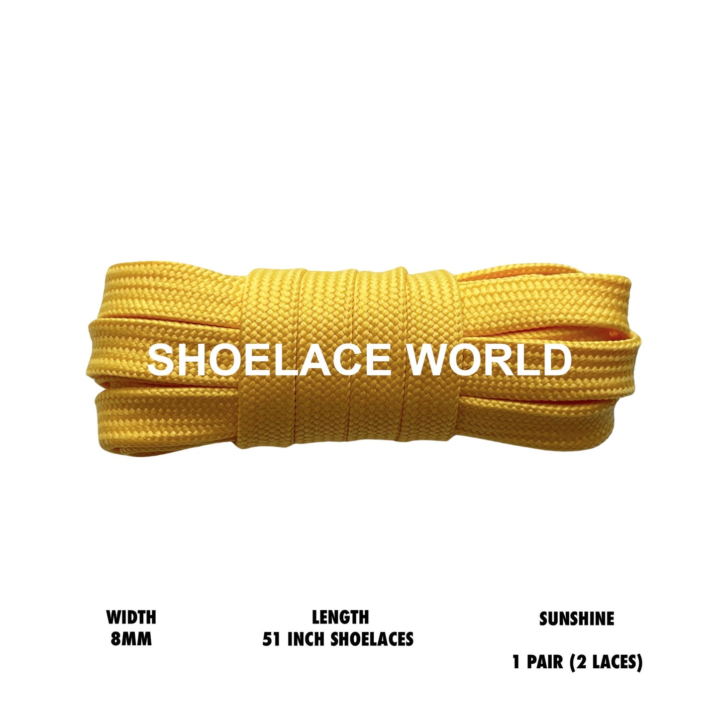 Sunshine 51 Inches Double Layer Flat Hollow Shoelaces 8mm Colorful Laces Ships Out From The USA Next Day