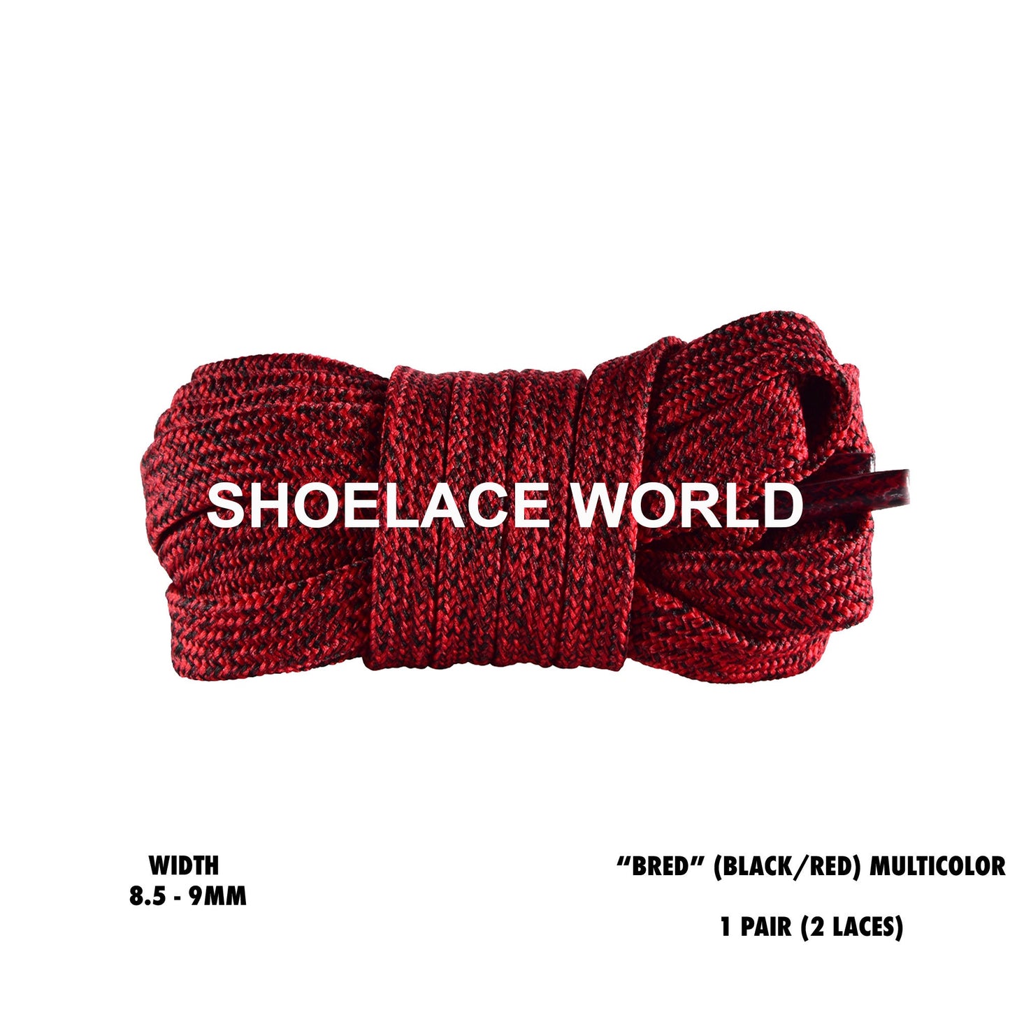 Bred Multicolor Flat Shoelaces 8.5 - 9mm Colorful Pattern Laces Ships Out From The USA Next Day