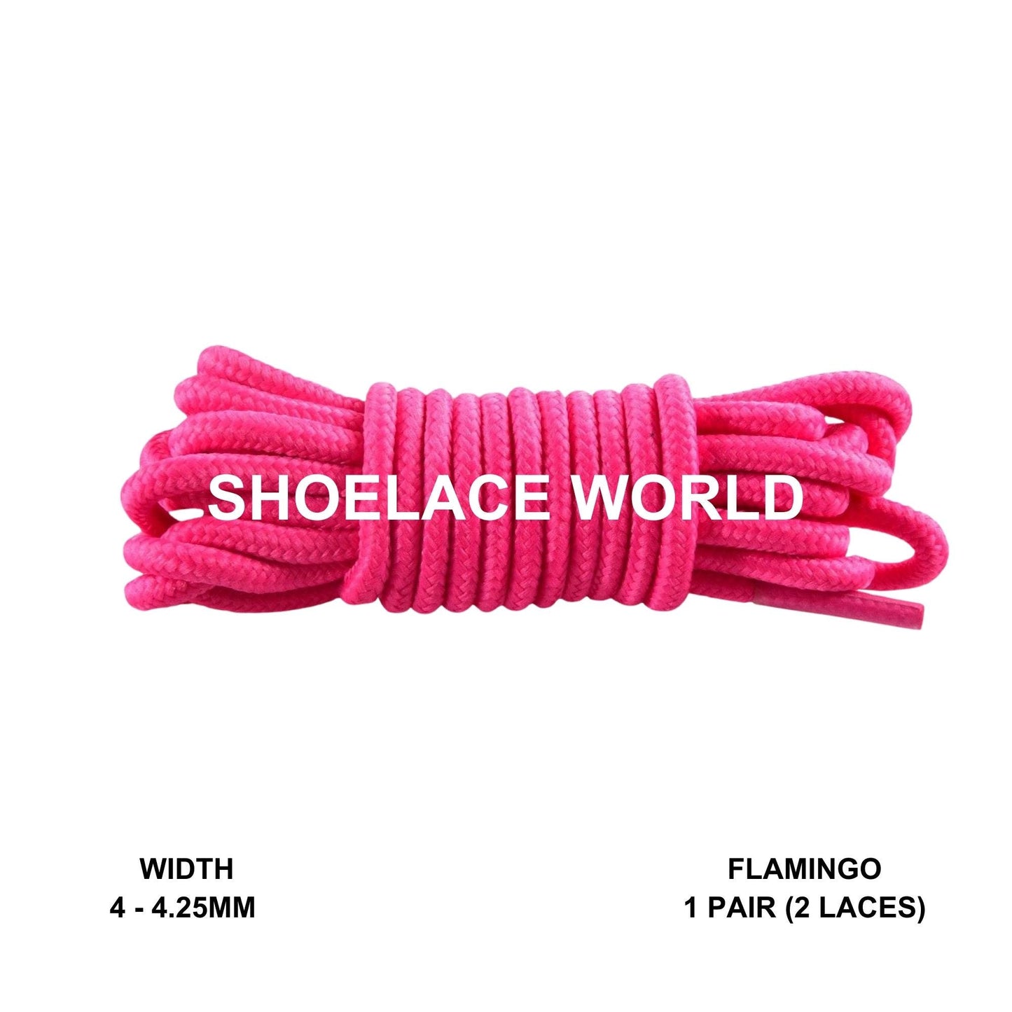 Flamingo Thin Round Shoelaces 4mm - 4.25mm Classic Colorful Laces Ships Out From The USA Next Day