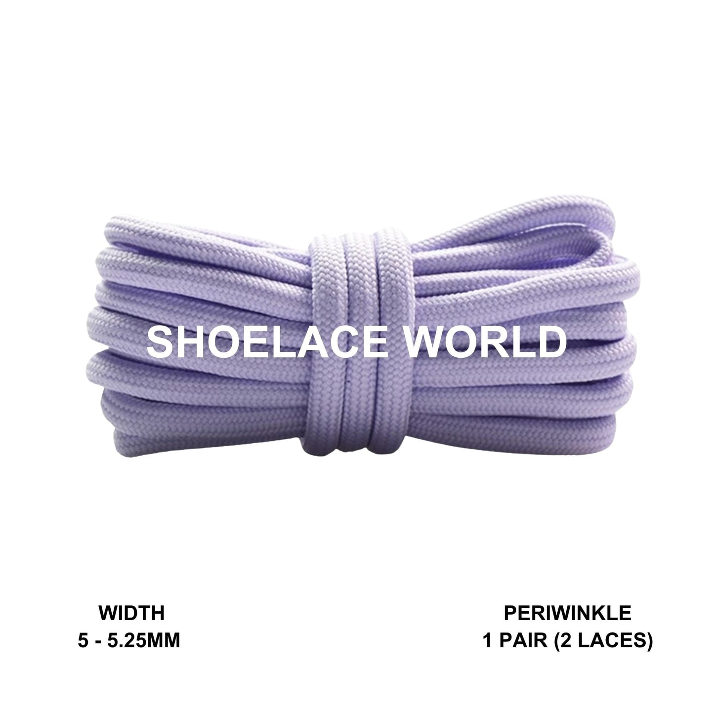 Periwinkle Classic Rope Shoelaces 5mm - 5.25mm Classic Colorful Laces Ships Out From The USA Next Day
