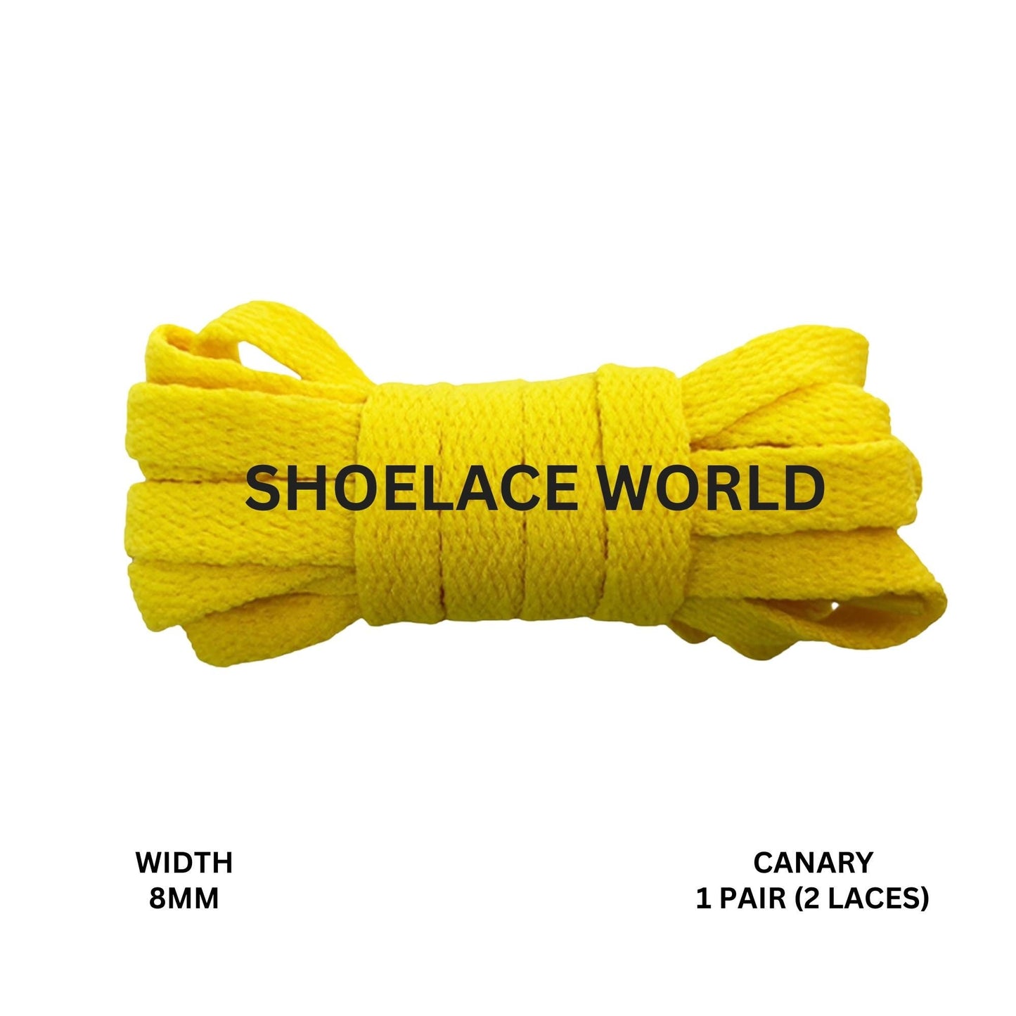 Canary Classic Flat Shoelaces 5/16 Inch 8mm Laces Ships Out From The USA Next Day