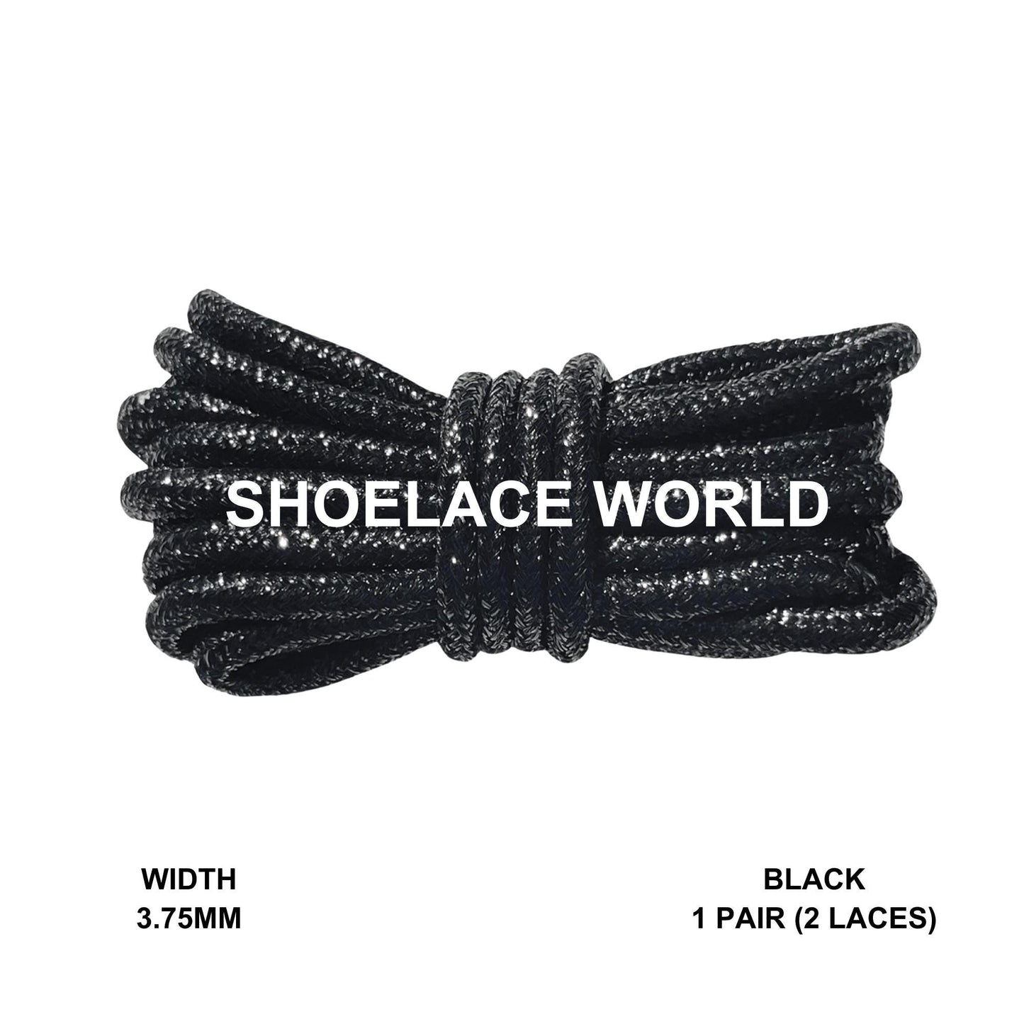 Black Rope Shoelaces 3.75mm Colorful Pattern Laces Ships Out From The USA Next Day