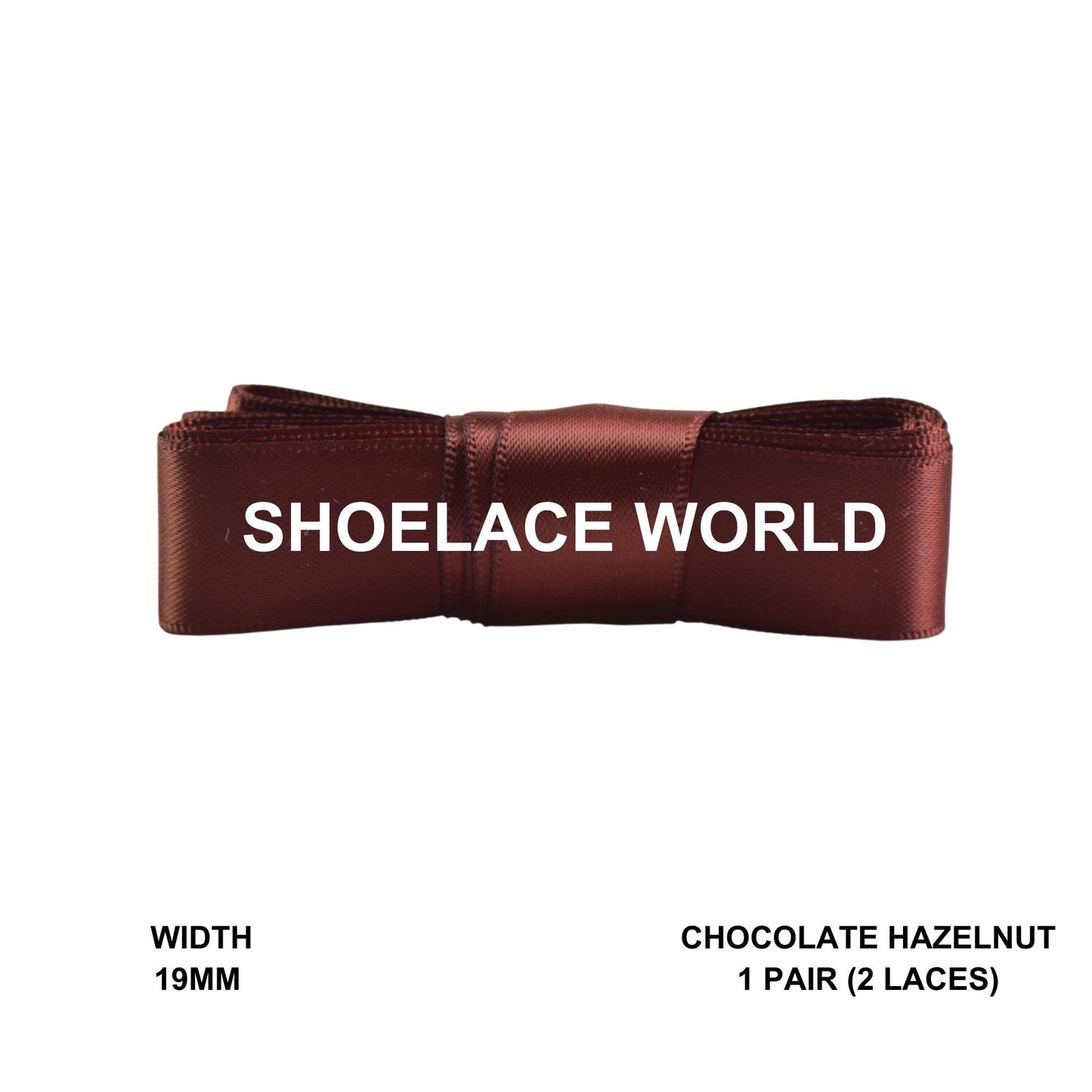 Chocolate Hazelnut Ribbon Shoelaces 19mm 3/4th Inch Velvet Satin Laces Ships Fast From The USA
