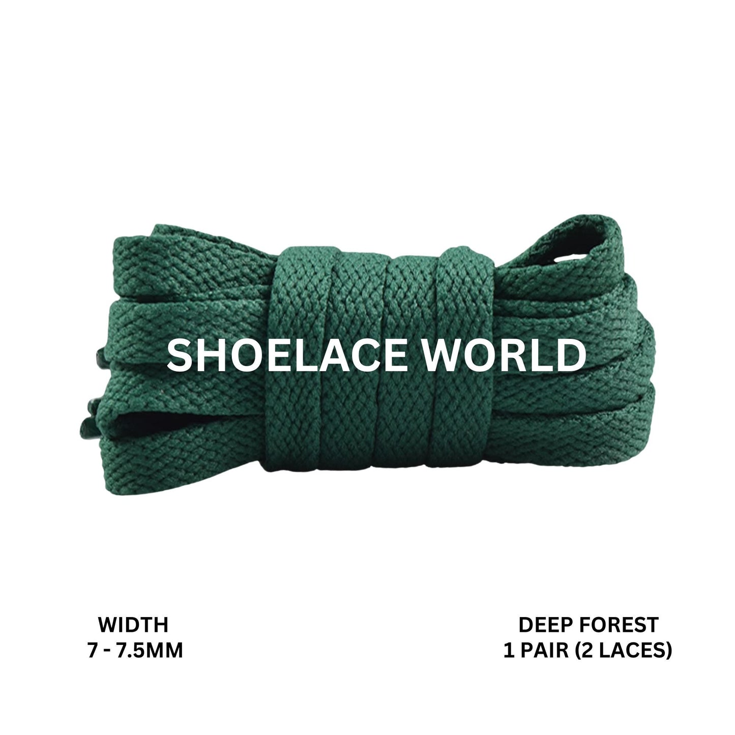 Deep Forest Slim Flat Shoelaces 7-7.5mm Laces Ships Out From The USA Next Day