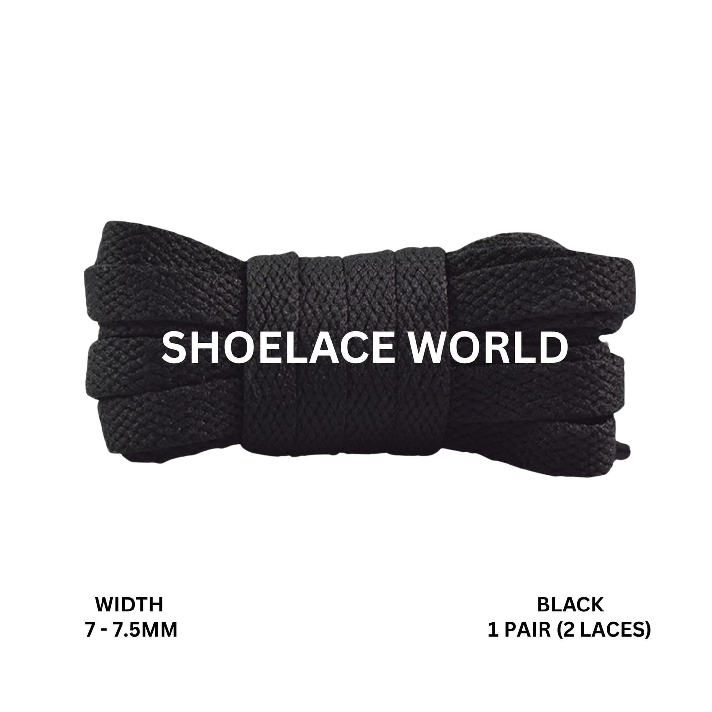 Black Slim Flat Shoelaces 7-7.5mm Laces Ships Out From The USA Next Day