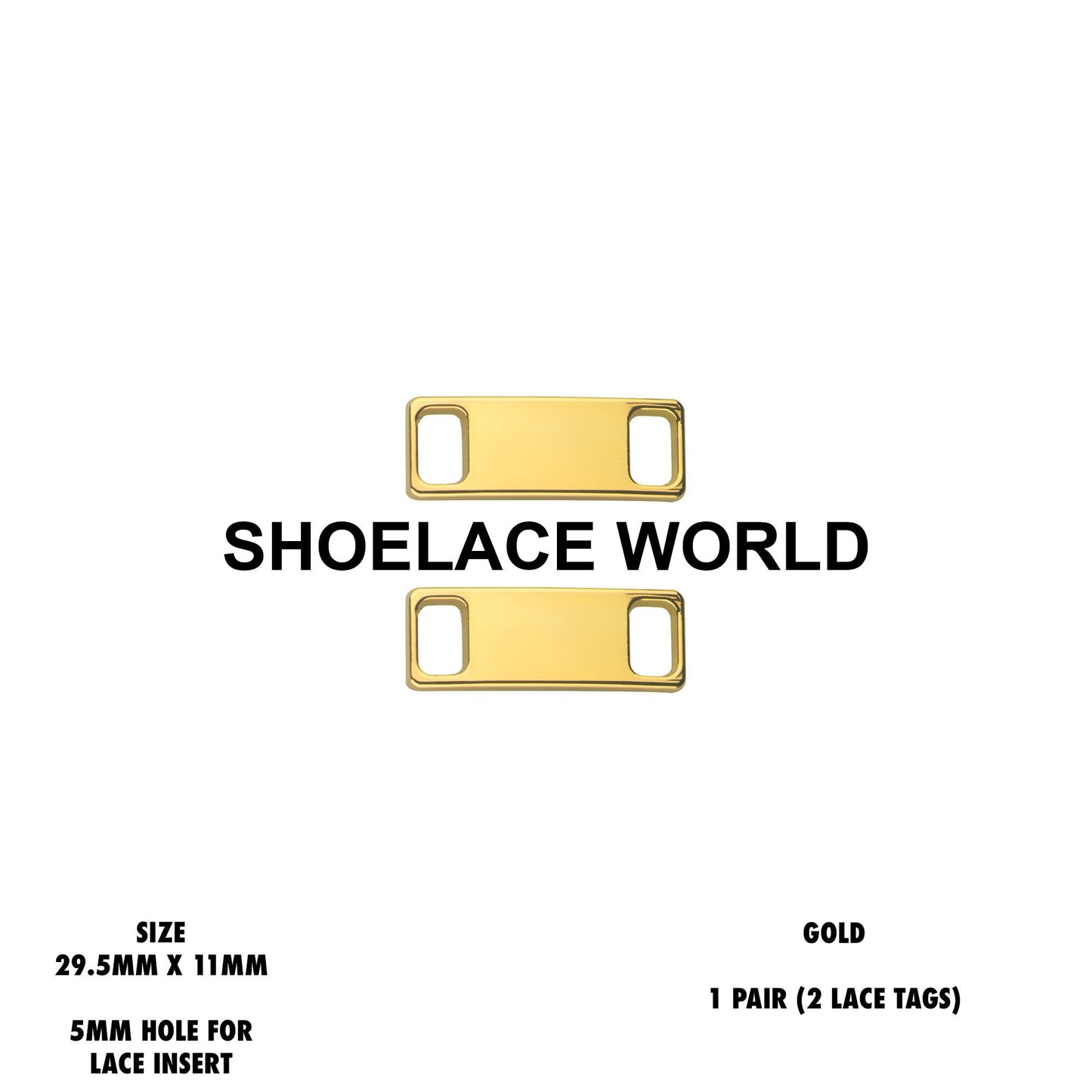 Gold Metal Shoelace Lace Tags Premium Lace Charms Dubraes Ships Out From The USA Next Day