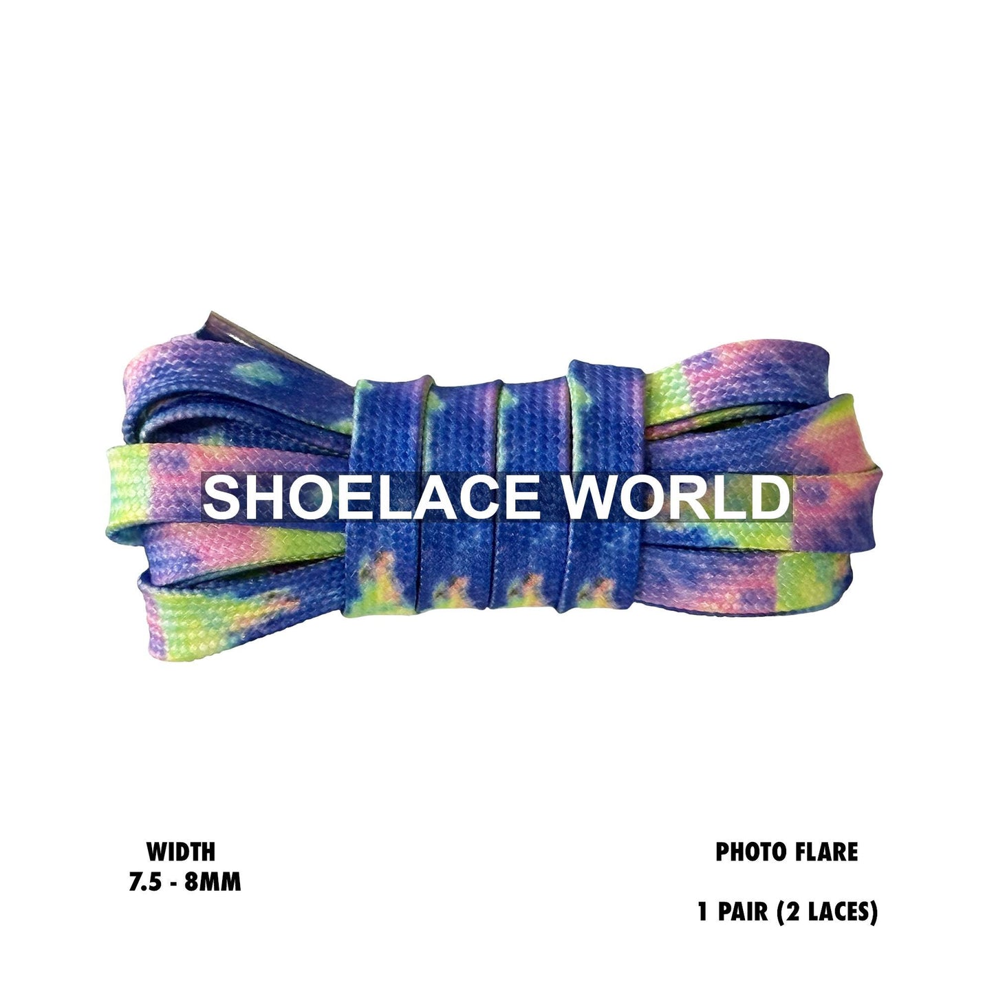 Photo Flare Premium Flat Shoelaces 7.5-8mm Limited Edition Laces Ships Out From The USA Next Day