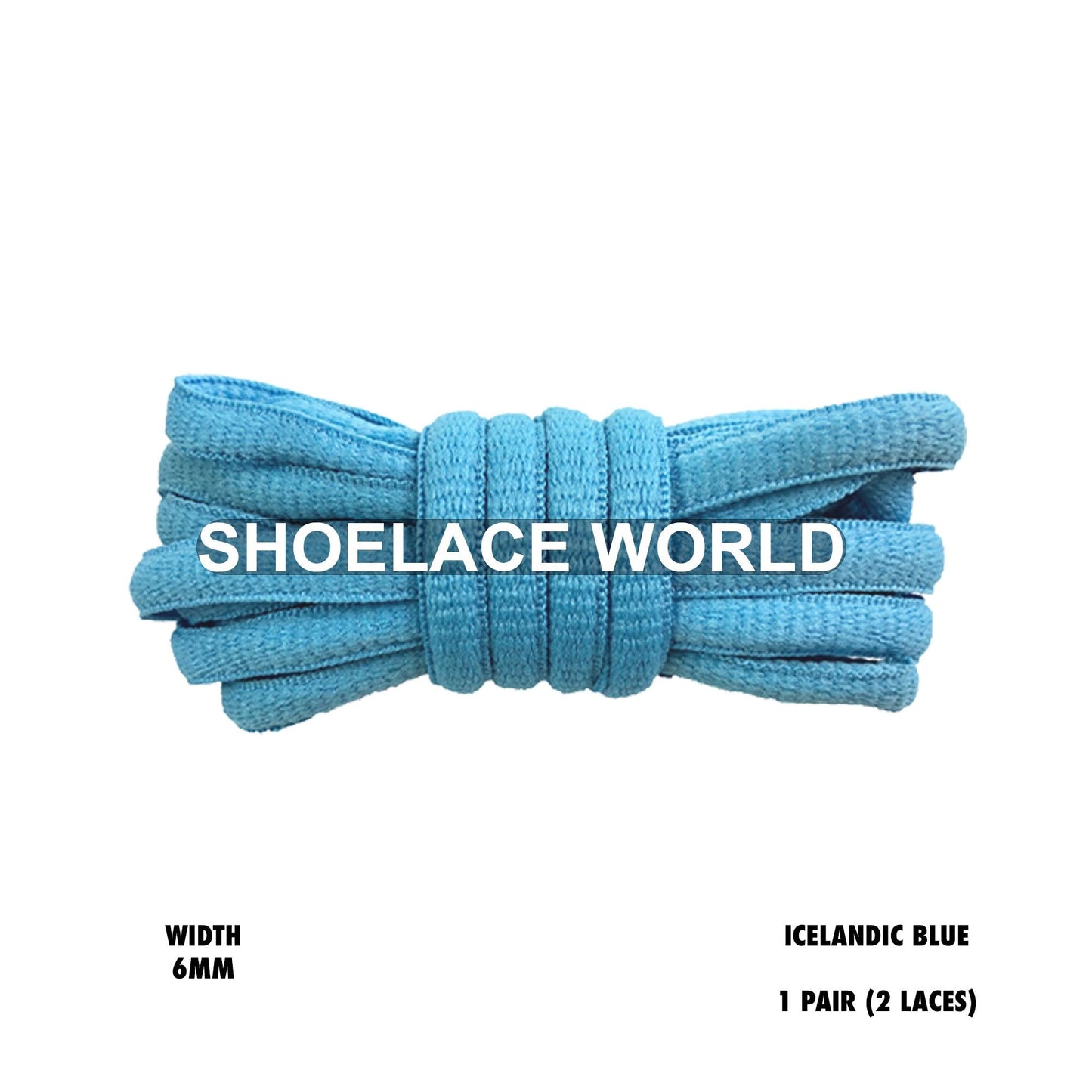 Icelandic Blue Classic Oval Shoelaces 6mm Laces Ships Out From The USA Next Day
