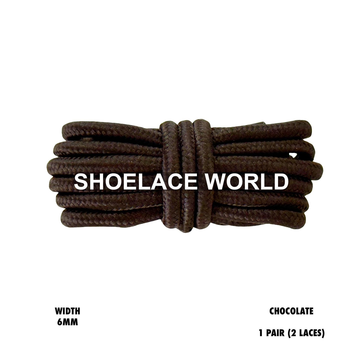 Chocolate Thick Round Shoelaces 6mm Classic Colorful Laces Ships Out From The USA Next Day