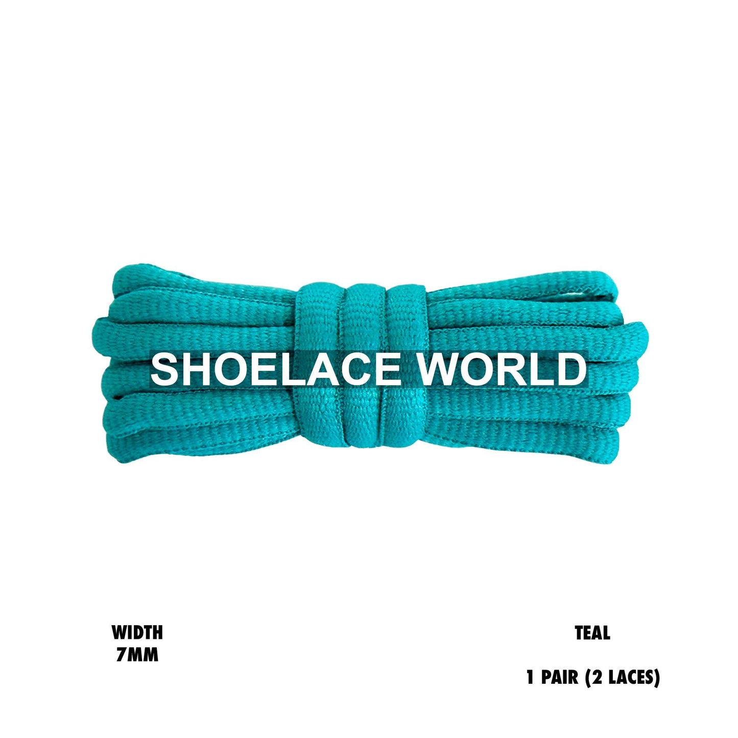 Teal Slim Oval Shoelaces 7mm Classic Laces Ships Out From The USA Next Day