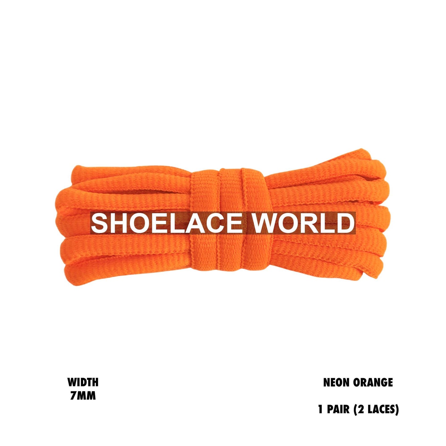 Neon Orange Slim Oval Shoelaces 7mm Classic Laces Ships Out From The USA Next Day
