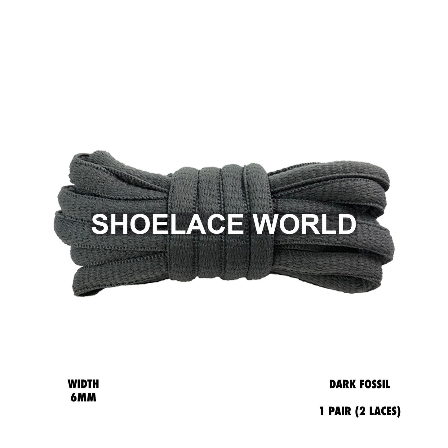 Dark Fossil Classic Oval Shoelaces 6mm Laces Ships Out From The USA Next Day