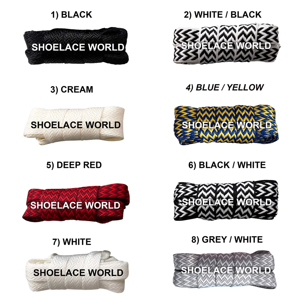 Wide W-Threaded Flat Shoelaces