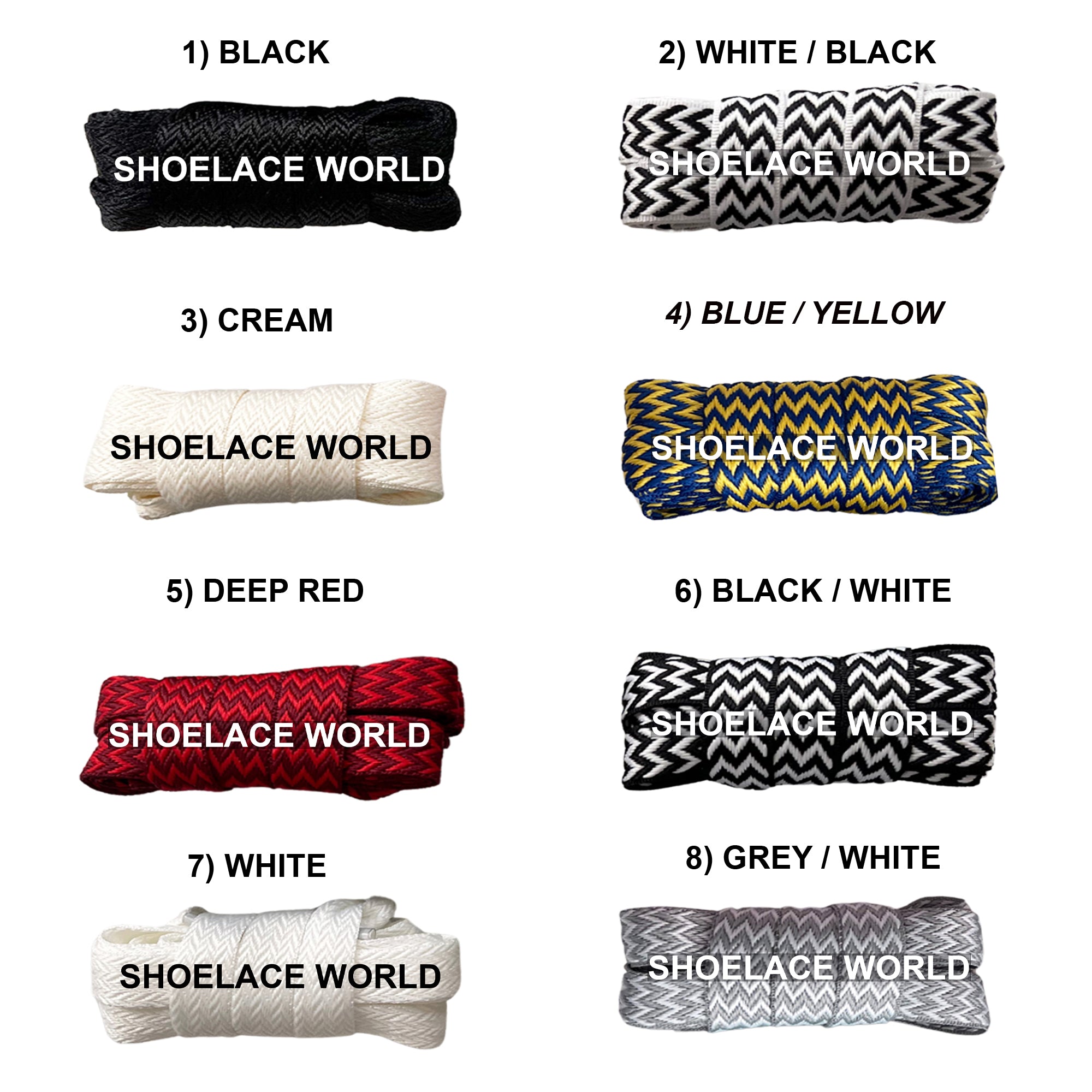 Wide W-Threaded Flat Shoelaces