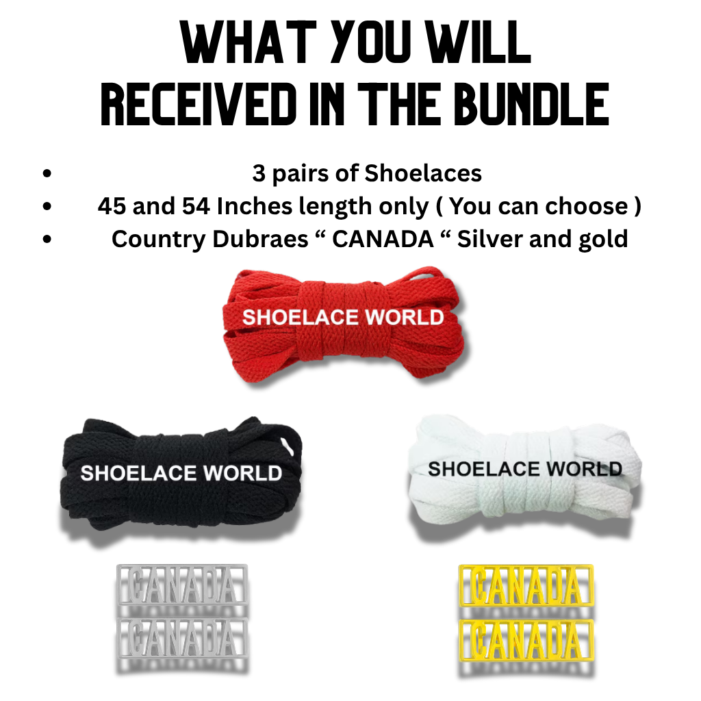 Canada 2026 World Cup Inspired Sneaker Accessory Bundles Flat Shoelaces Canadian Dubraes Fifa Futbol Soccer Accessories
