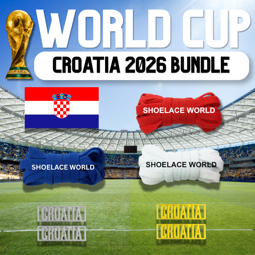 Croatia 2026 World Cup Inspired Sneaker Accessory Bundles Flat Shoelaces Croatian Dubraes Fifa Futbol Soccer Accessories