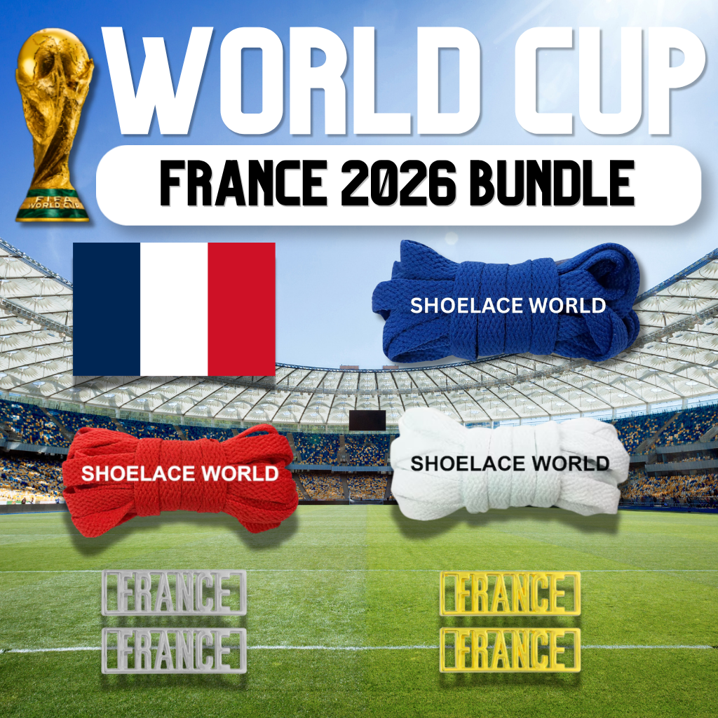 France 2026 World Cup Inspired Sneaker Accessory Bundles Flat Shoelaces French Dubraes Fifa Futbol Soccer Accessories