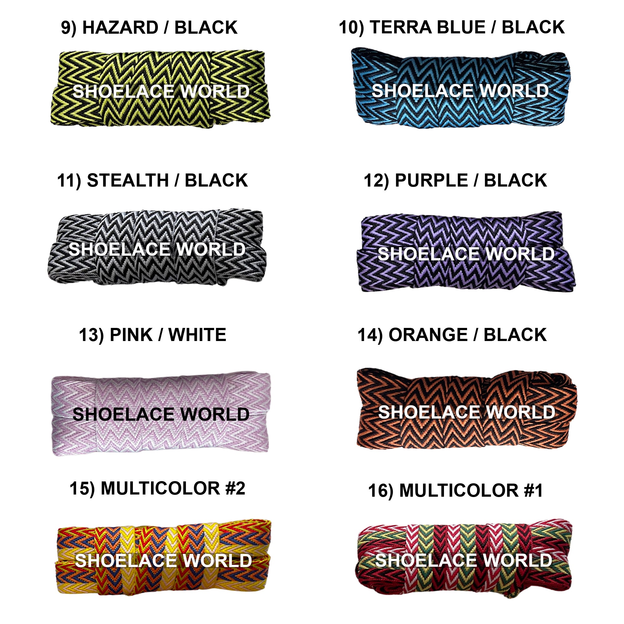 Flat W-Threaded Pattern Shoelaces