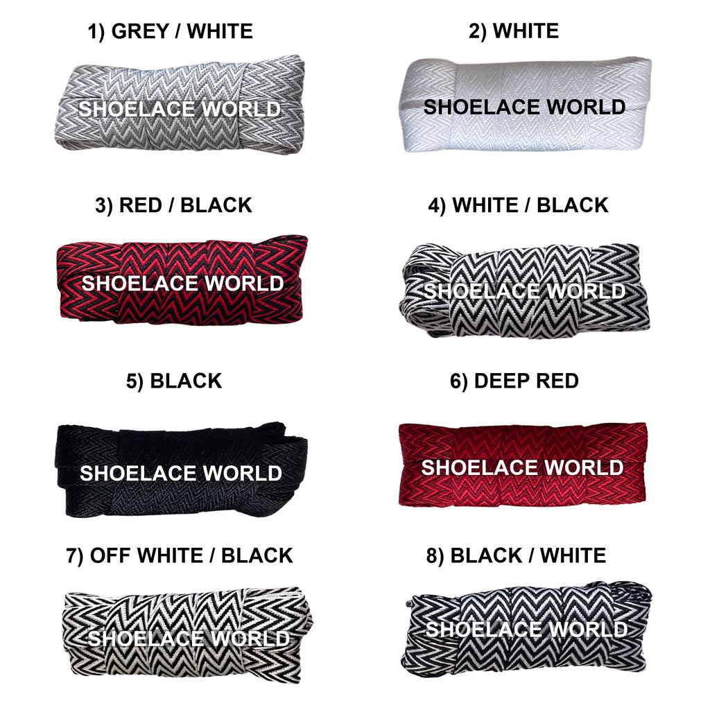 Flat W-Threaded Pattern Shoelaces