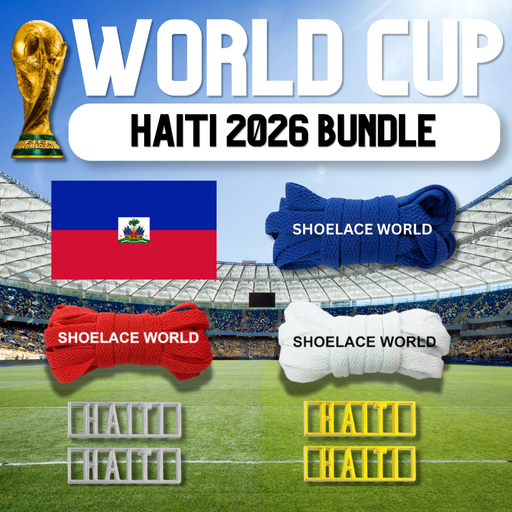 Haiti 2026 World Cup Inspired Sneaker Accessory Bundles Flat Shoelaces Dubraes Haitian Fifa Futbol Soccer Accessories