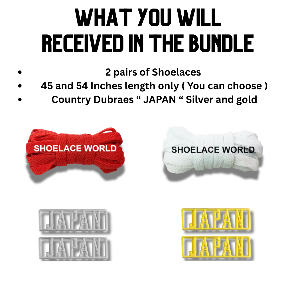Japan 2026 World Cup Inspired Sneaker Accessory Bundles Flat Shoelaces Japanese Dubraes Fifa Futbol Soccer Accessories