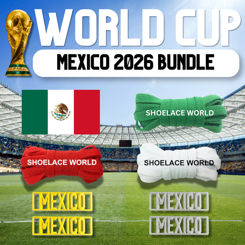 Mexico 2026 World Cup Inspired Sneaker Accessory Bundles Flat Shoelaces Mexican Dubraes Fifa Futbol Soccer Accessories