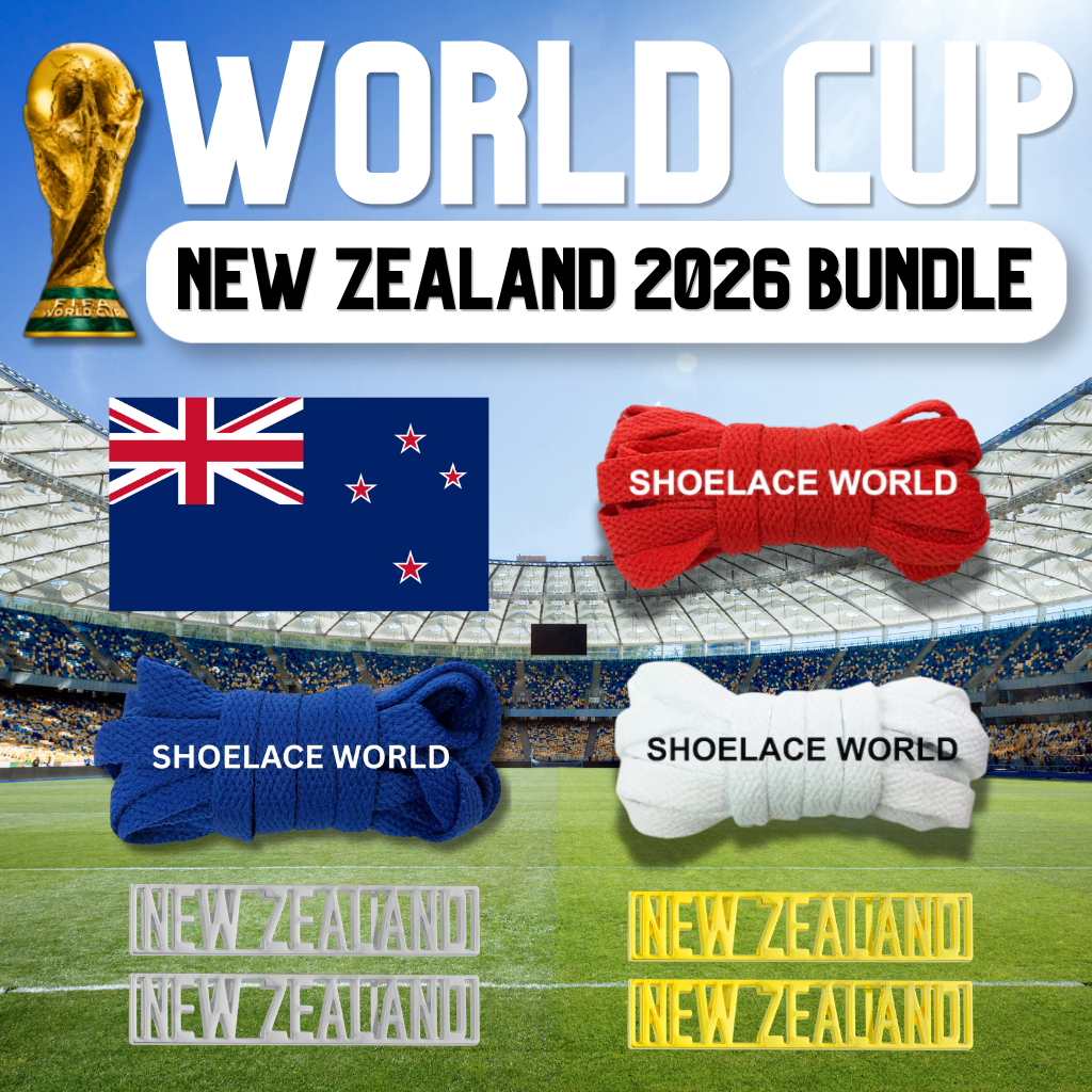 New Zealand 2026 World Cup Inspired Sneaker Accessory Bundles Flat Shoelaces Auckland Dubraes Fifa Futbol Soccer Accessories