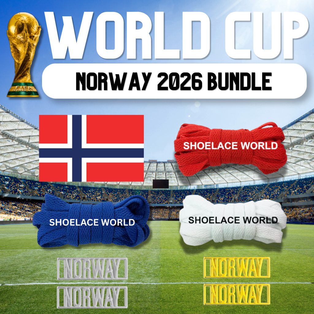 Norway 2026 World Cup Inspired Sneaker Accessory Bundles Flat Shoelaces Norwegian Dubraes Fifa Futbol Soccer Accessories