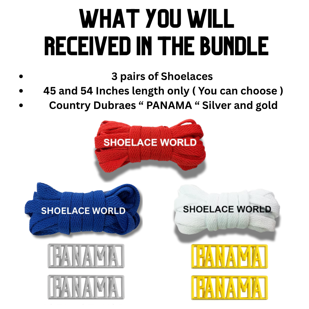 Panama 2026 World Cup Inspired Sneaker Accessory Bundles Flat Shoelaces Panamanian Dubraes Fifa Futbol Soccer Accessories