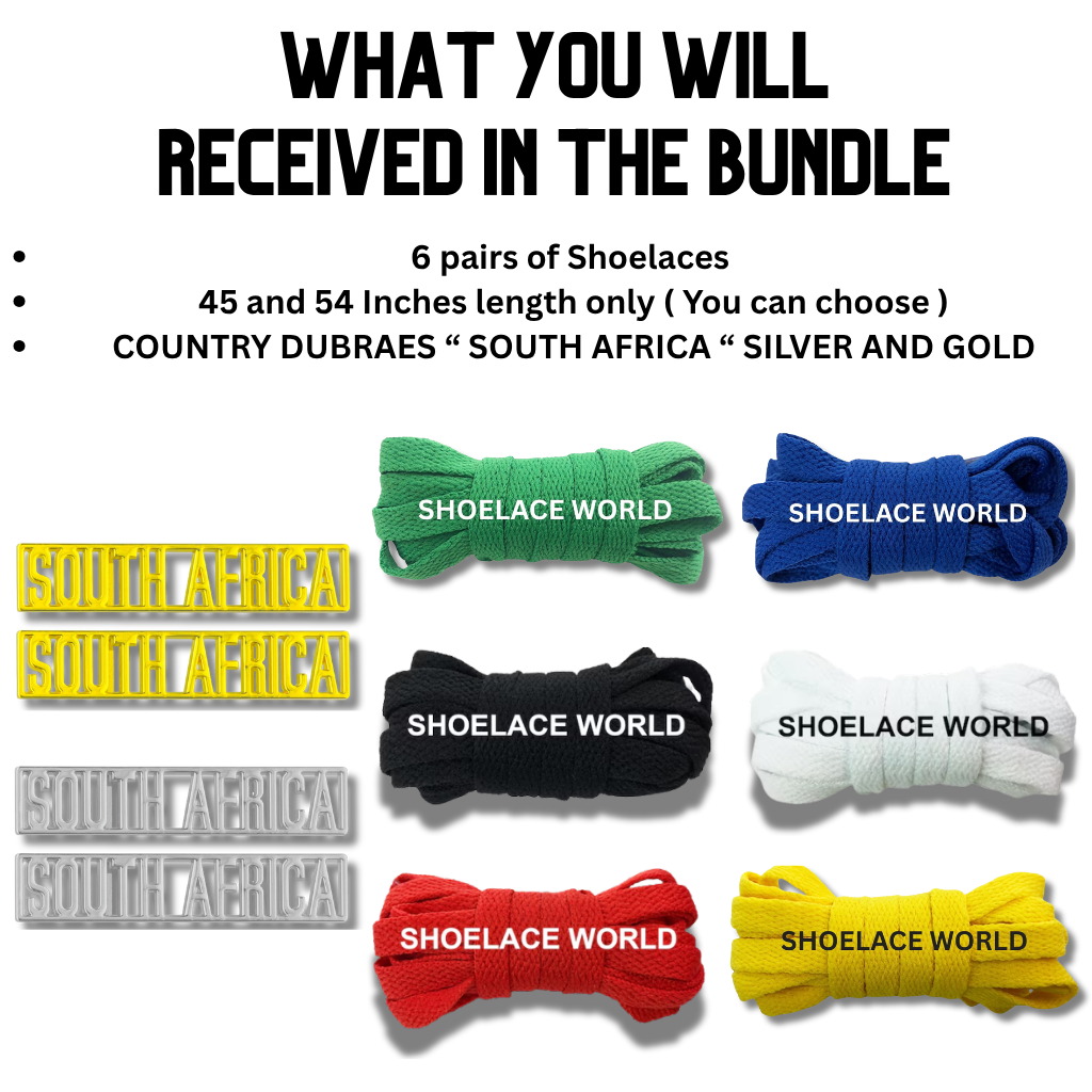 South Africa 2026 World Cup Inspired Sneaker Accessory Bundles Flat Shoelaces African Dubraes Fifa Futbol Soccer Accessories