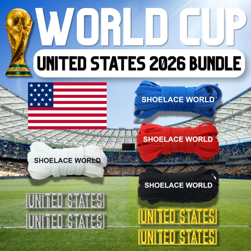 United States 2026 World Cup Inspired Sneaker Accessory Bundles Flat Shoelaces American Dubraes Fifa Futbol Soccer Accessories