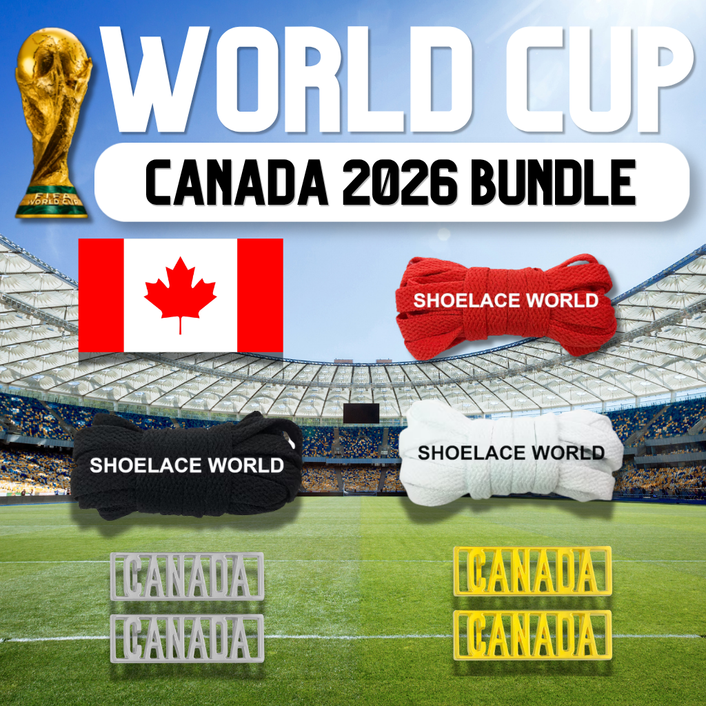 Canada 2026 World Cup Inspired Sneaker Accessory Bundles Flat Shoelaces Canadian Dubraes Fifa Futbol Soccer Accessories