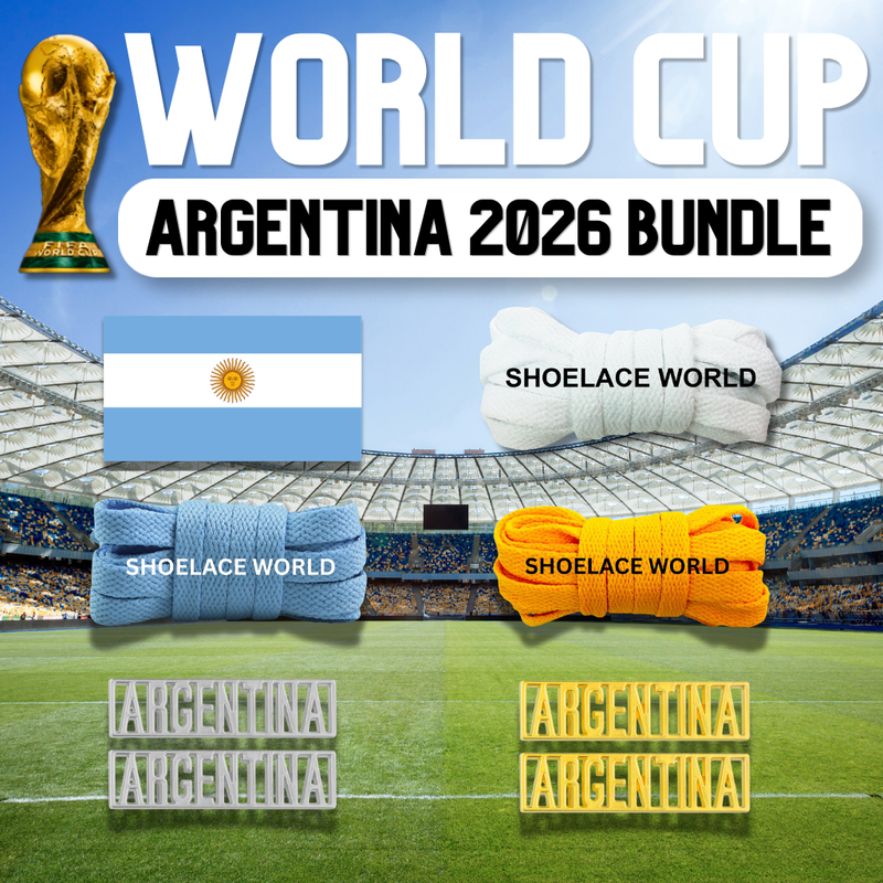 Argentina 2026 World Cup Inspired Sneaker Accessory Bundles Flat Shoelaces Argentinian Dubraes Fifa Futbol Soccer Accessories
