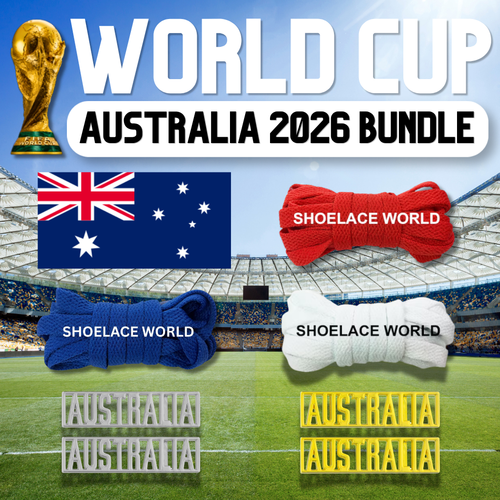 Australia 2026 World Cup Inspired Sneaker Accessory Bundles Flat Shoelaces Australian Dubraes Fifa Futbol Soccer Accessories