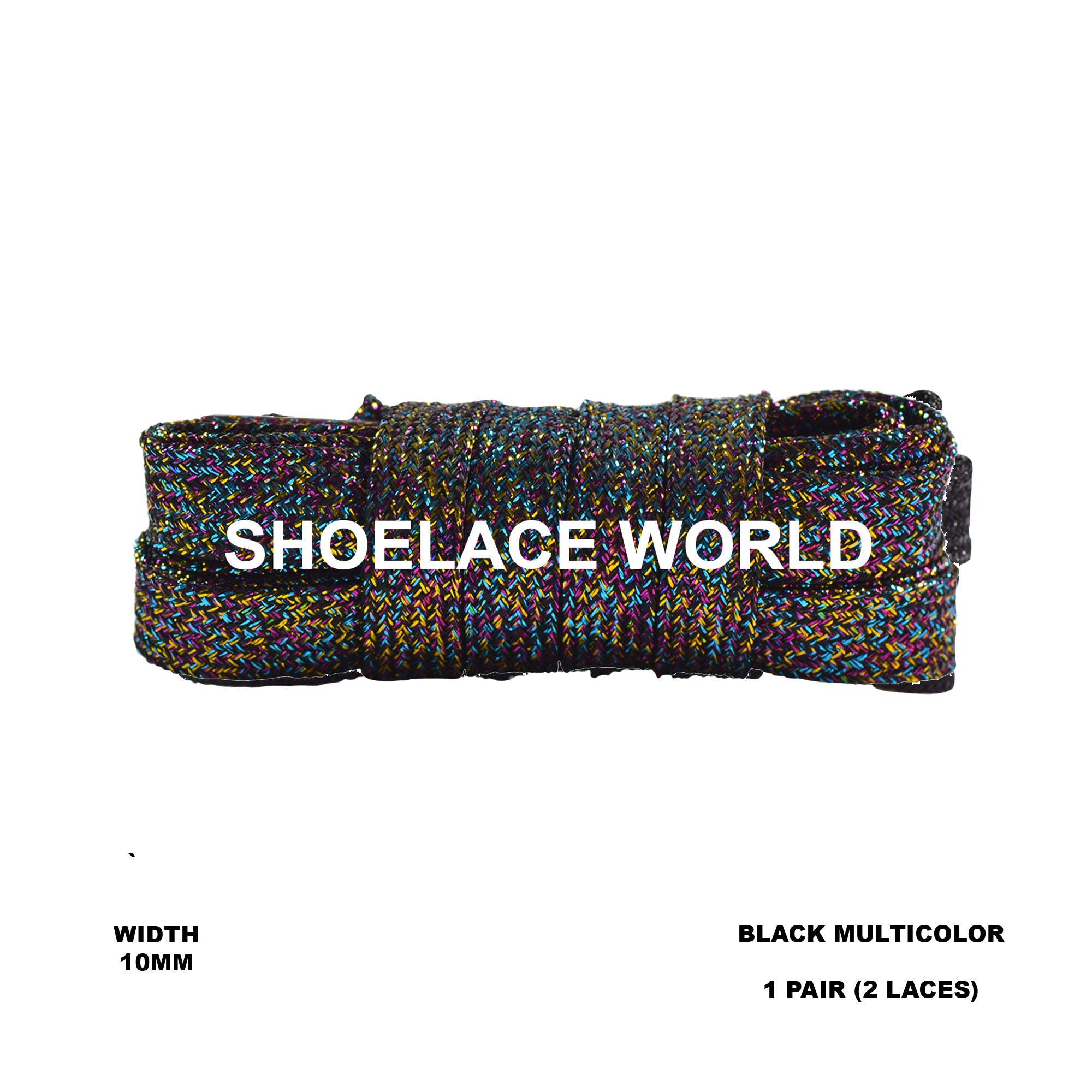 Wide Glitter Flat Shoelaces