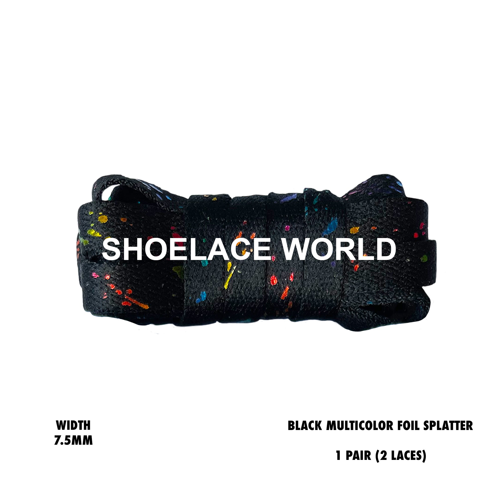 Foil Splatter Flat Shoelaces