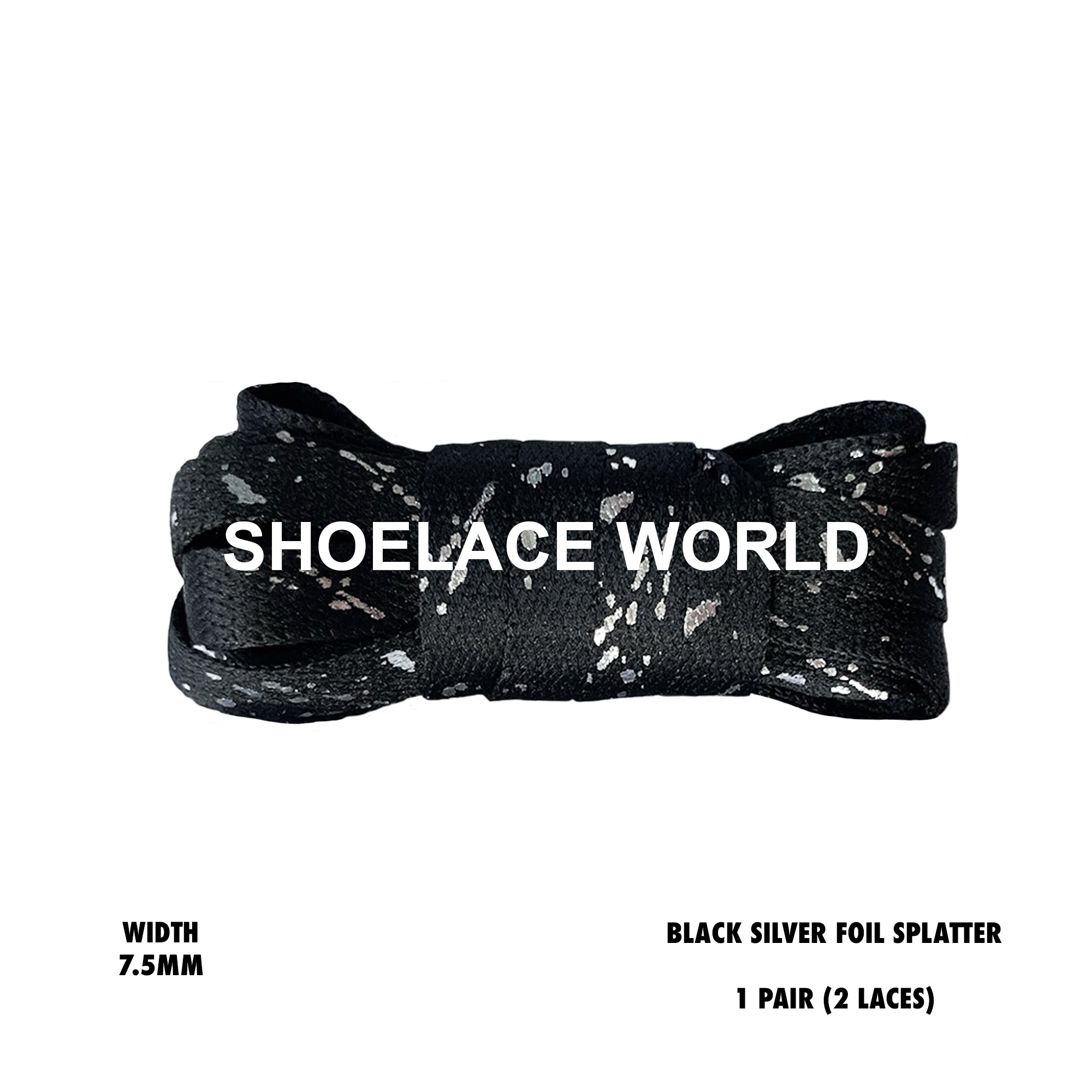 Foil Splatter Flat Shoelaces