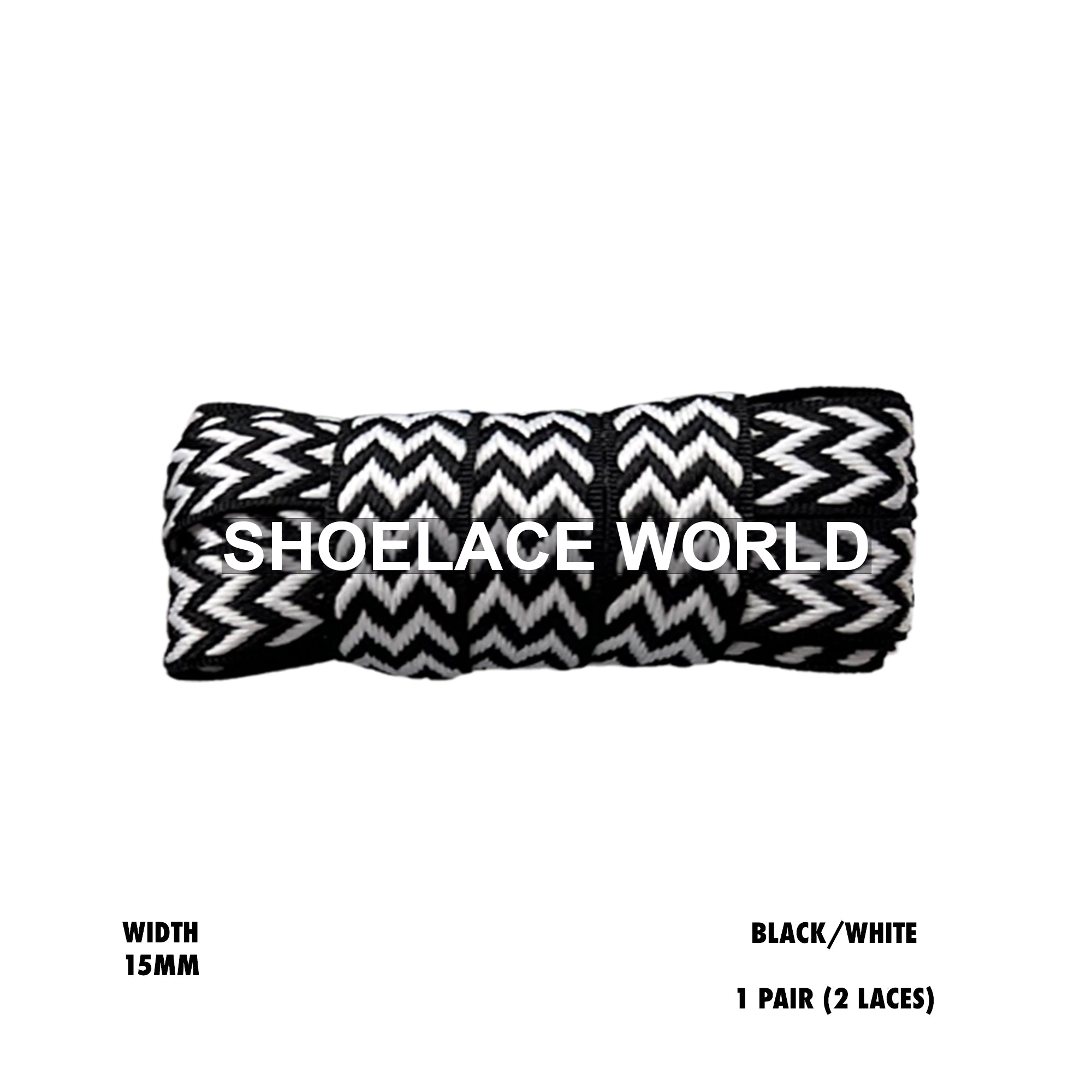 Wide W-Threaded Flat Shoelaces