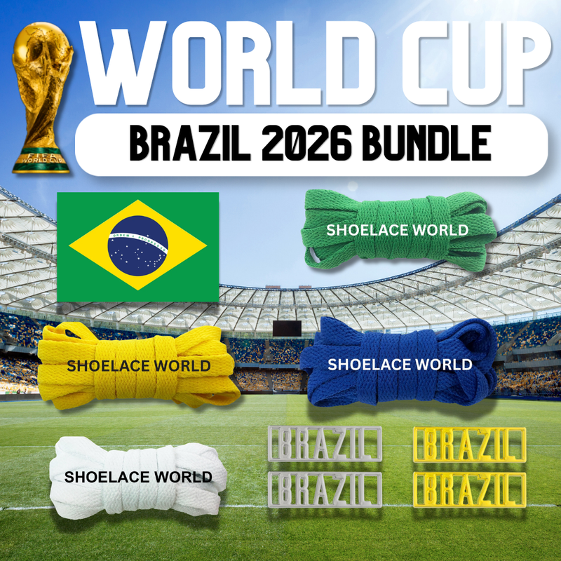 Brazil 2026 World Cup Inspired Sneaker Accessory Bundles Flat Shoelaces Brazilian Brasil Dubraes Fifa Futbol Soccer Accessories