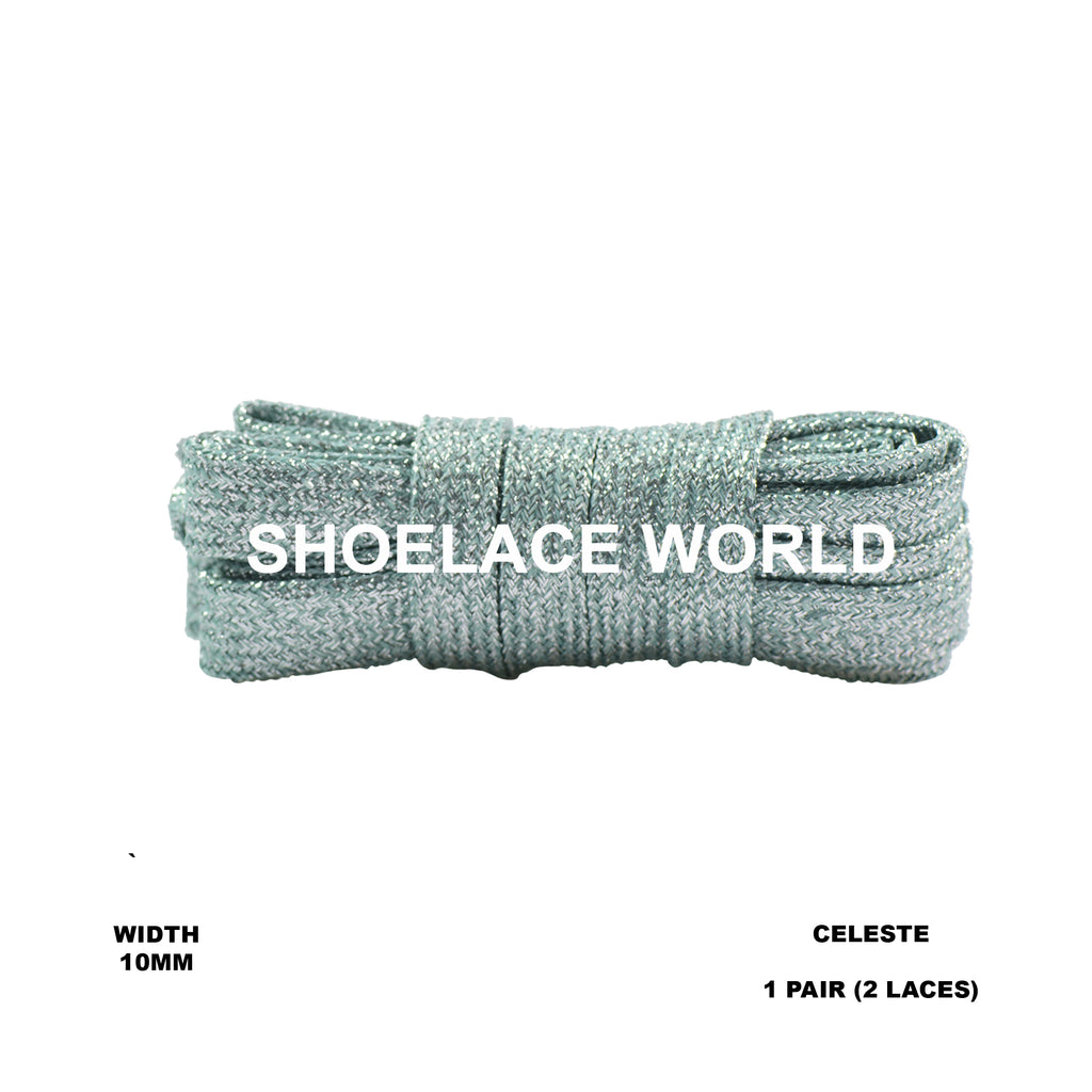 Wide Glitter Flat Shoelaces