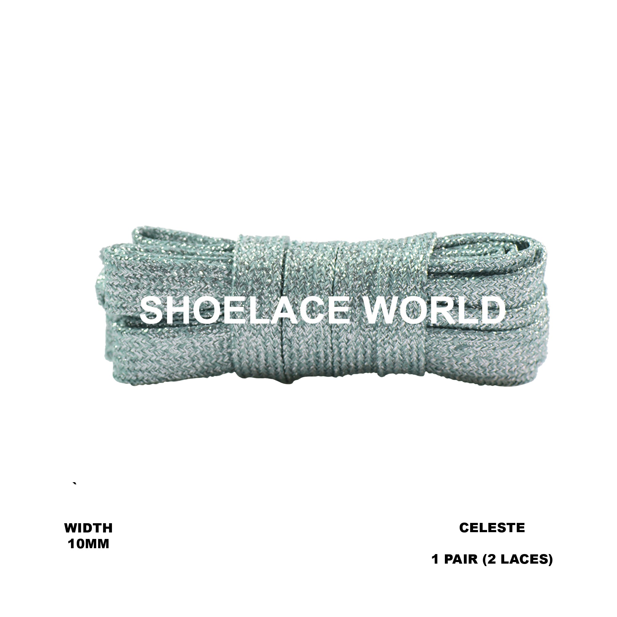 Wide Glitter Flat Shoelaces