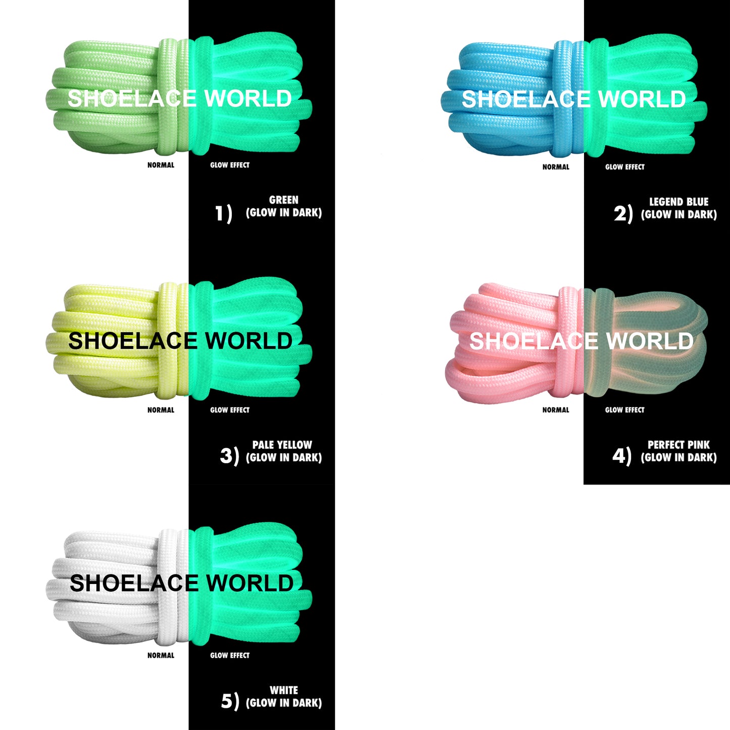 Classic Rope Glow In Dark Shoelaces
