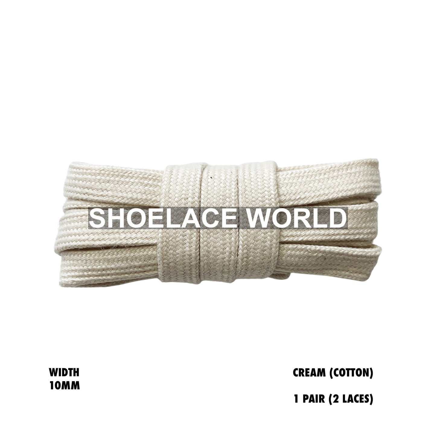 Wide Cotton Flat Shoelaces