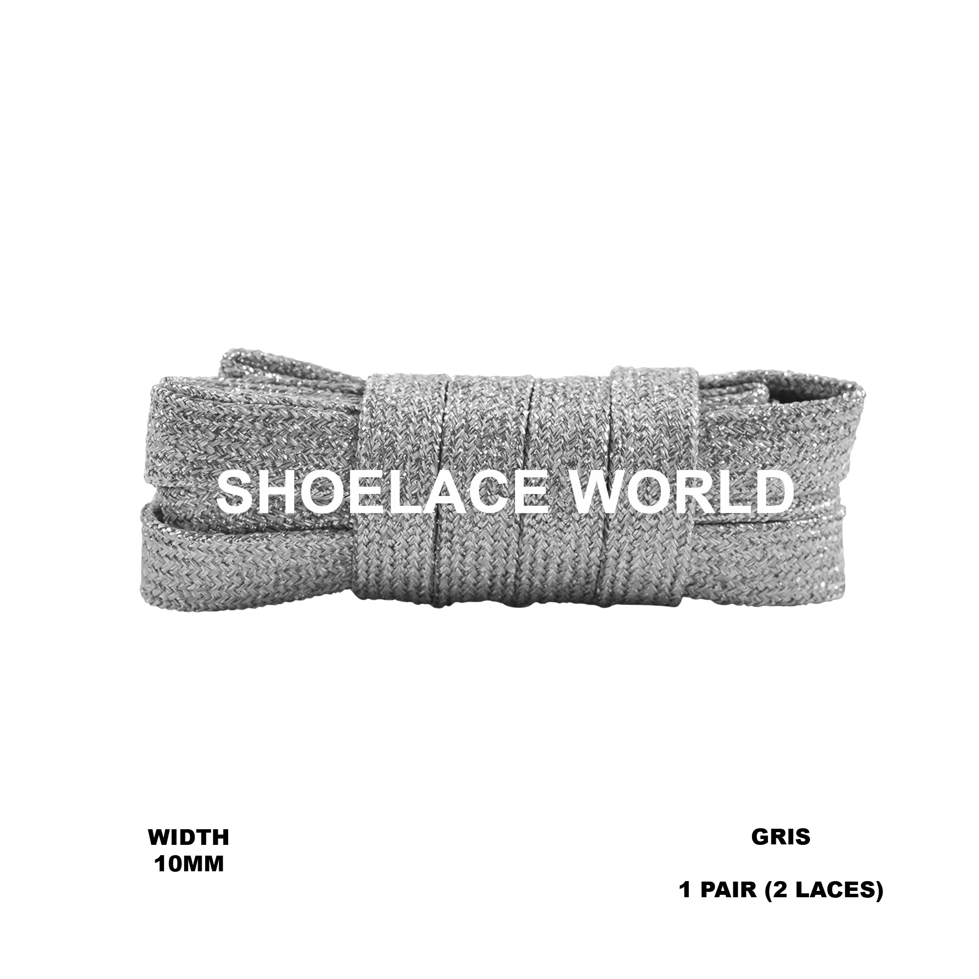 Wide Glitter Flat Shoelaces