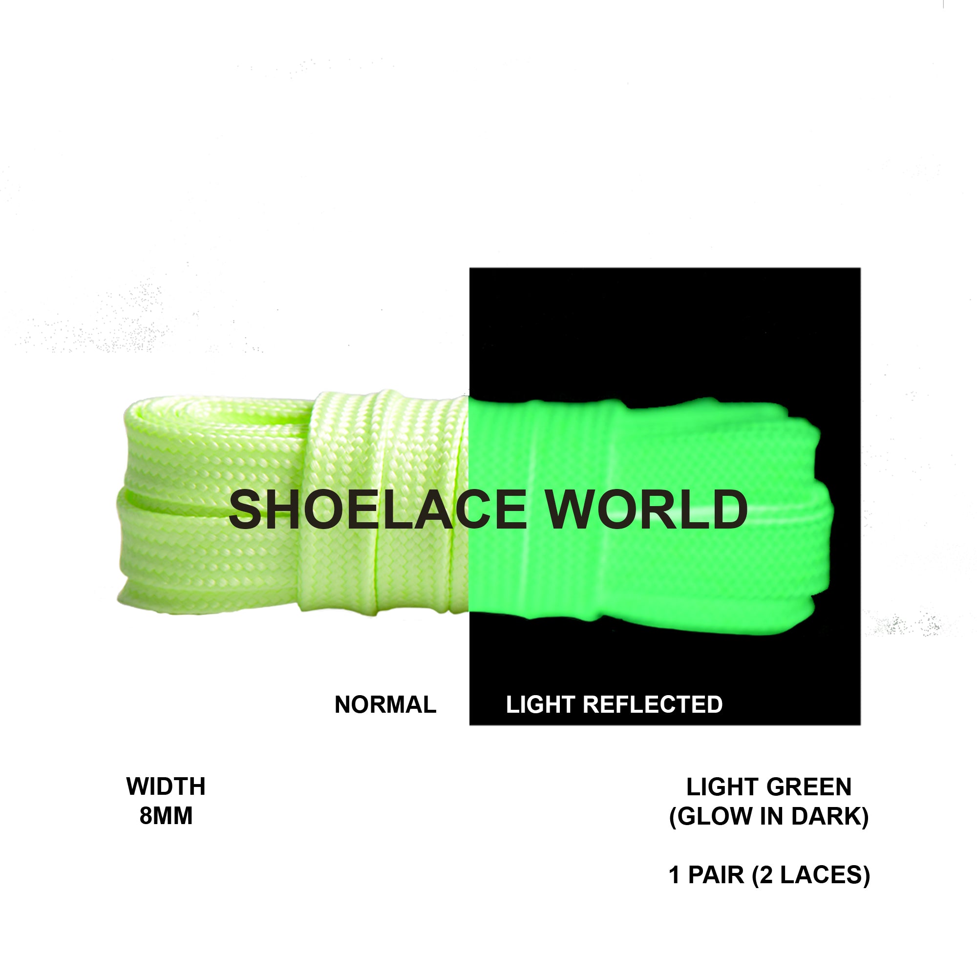 Flat Glow In Dark Shoelaces